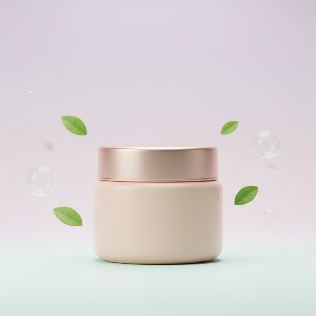 Crema hidratante cilíndrica - Diseño minimalista 3D