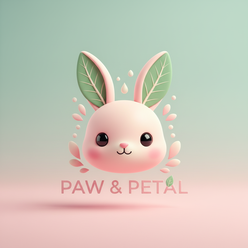 Logo de conejo con orejas de hoja - Cruelty Free y Vegano