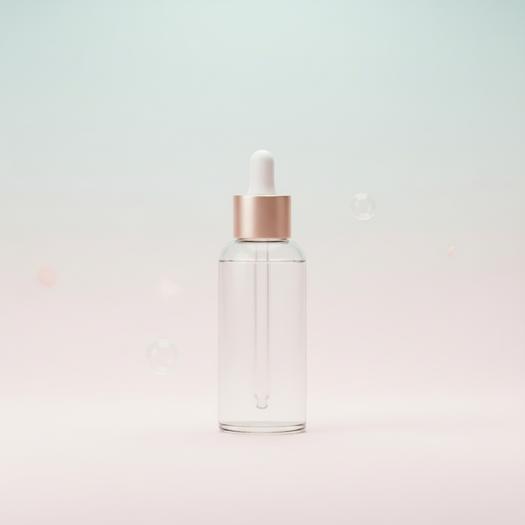 Serum facial con gotero - Diseño minimalista 3D