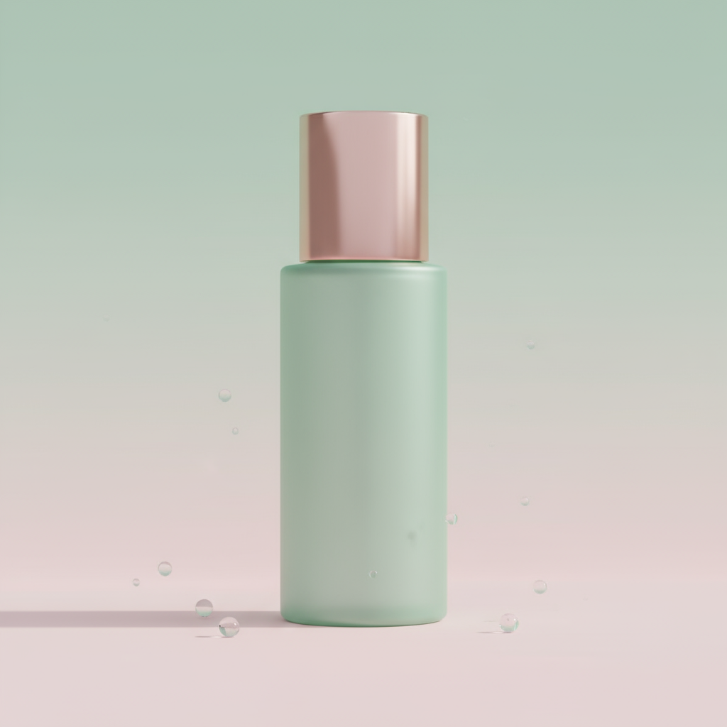 Tónico facial sin etiqueta - Diseño minimalista 3D